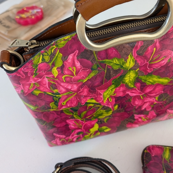 Floral Pink and Brown Women's Bag Set - Picture 3 of 8